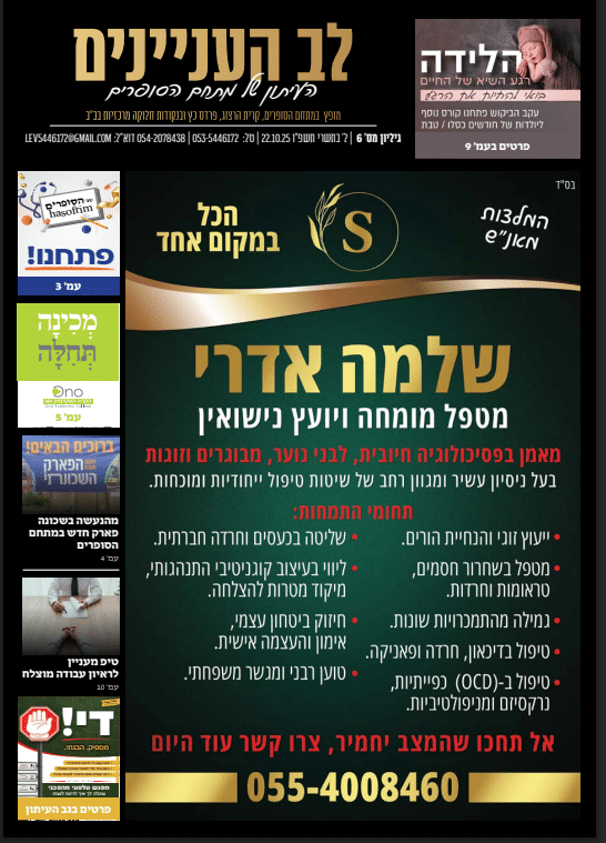 גליון 6 לב העניינים